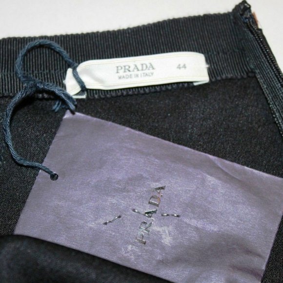 PRADA ITALY Leather Strip Corolla SKIRT Welt SEAMS - Picture 2 of 5